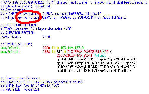 AD flag on DNS answers